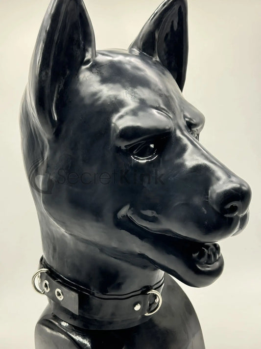 Extra Thick Heavy Latex Puppy Hood (K9 German Shepherd Style includes Padlock Collar)