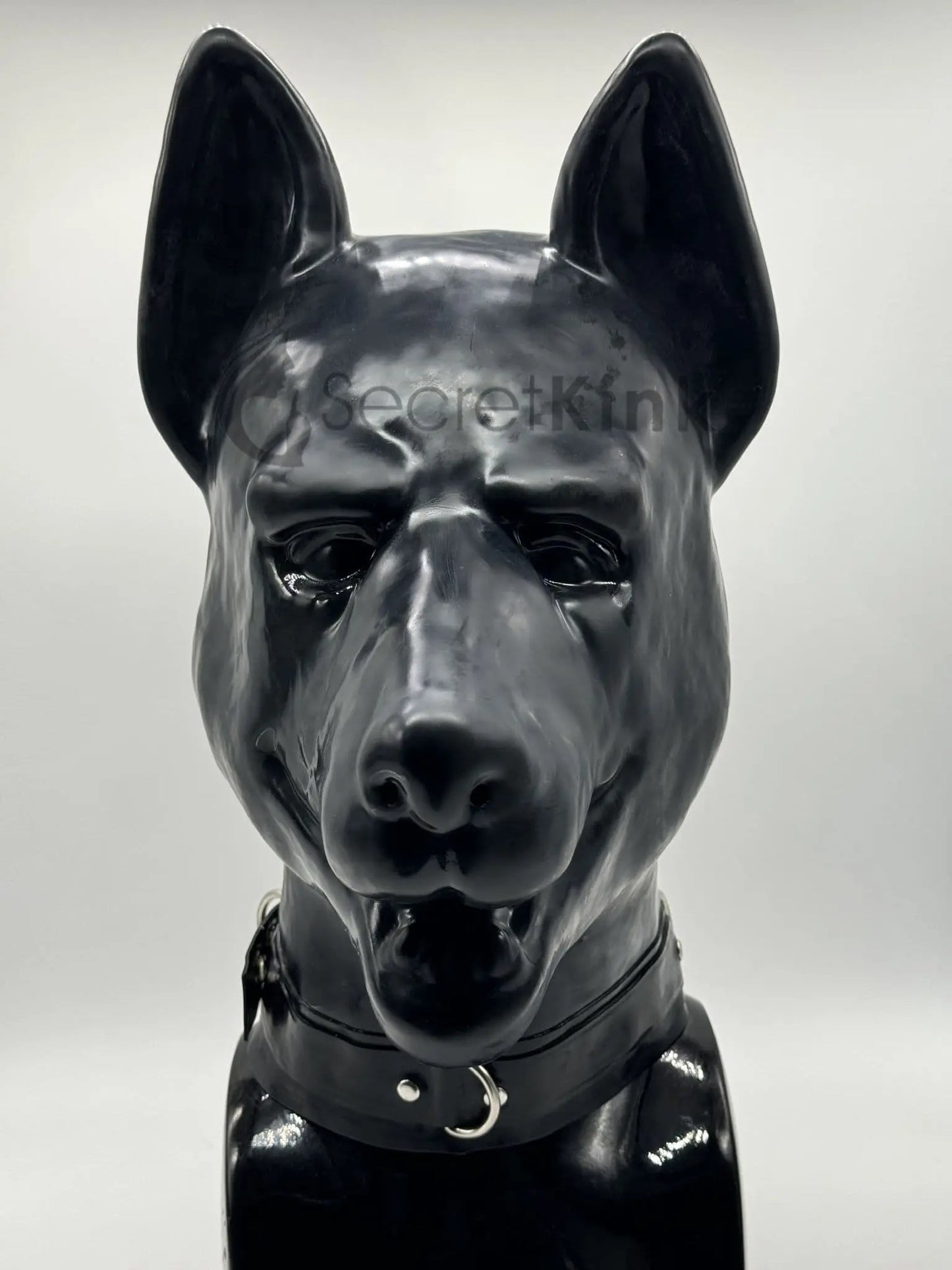 Extra Thick Heavy Latex Puppy Hood (K9 German Shepherd Style includes Padlock Collar)