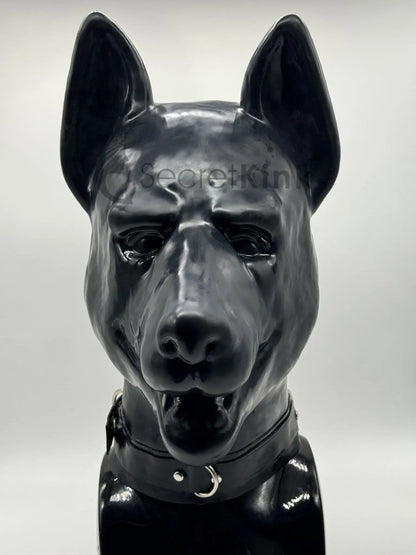 Extra Thick Heavy Latex Puppy Hood (K9 German Shepherd Style includes Padlock Collar)