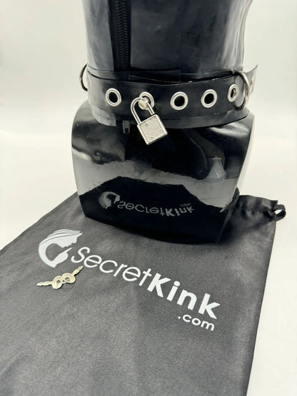 Extra Thick Heavy Latex Puppy Hood (K9 German Shepherd Style includes Padlock Collar)