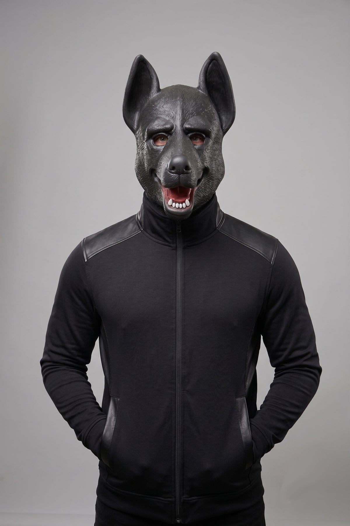 Black Rubber Textured Puppy Hood l Large Size l German Shepherd K9 Style
