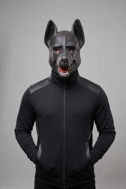 Black Rubber Textured Puppy Hood l Large Size l German Shepherd K9 Style