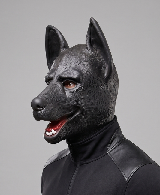 Black Rubber Textured Puppy Hood l Large Size l German Shepherd K9 Style