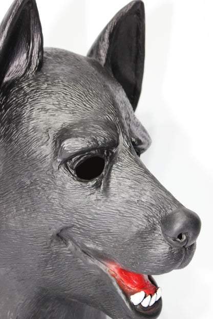 Black Rubber Textured Puppy Hood l Large Size l German Shepherd K9 Style