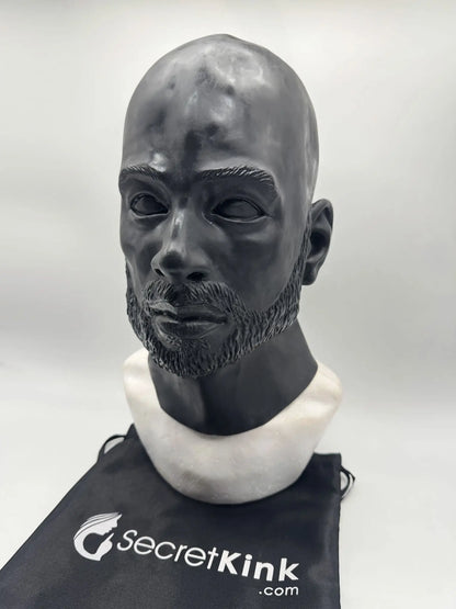 Heavy Masculine Rubber Hood with Beard Design