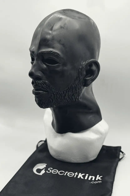 Heavy Masculine Rubber Hood with Beard Design