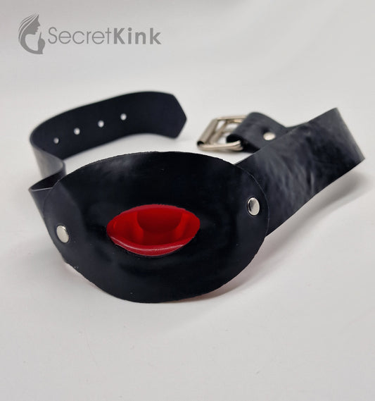 Latex Mouth Gag with Latex Strap Buckle Belt