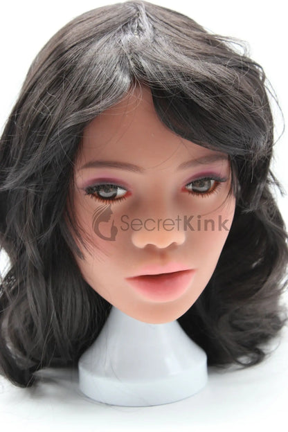 Ultra Realistic Female TPE Sex Doll Head (Light Brown Skin-Tone) - Lilly
