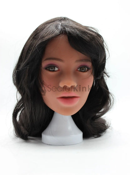 Ultra Realistic Female TPE Sex Doll Head (Light Brown Skin-Tone) - Lilly
