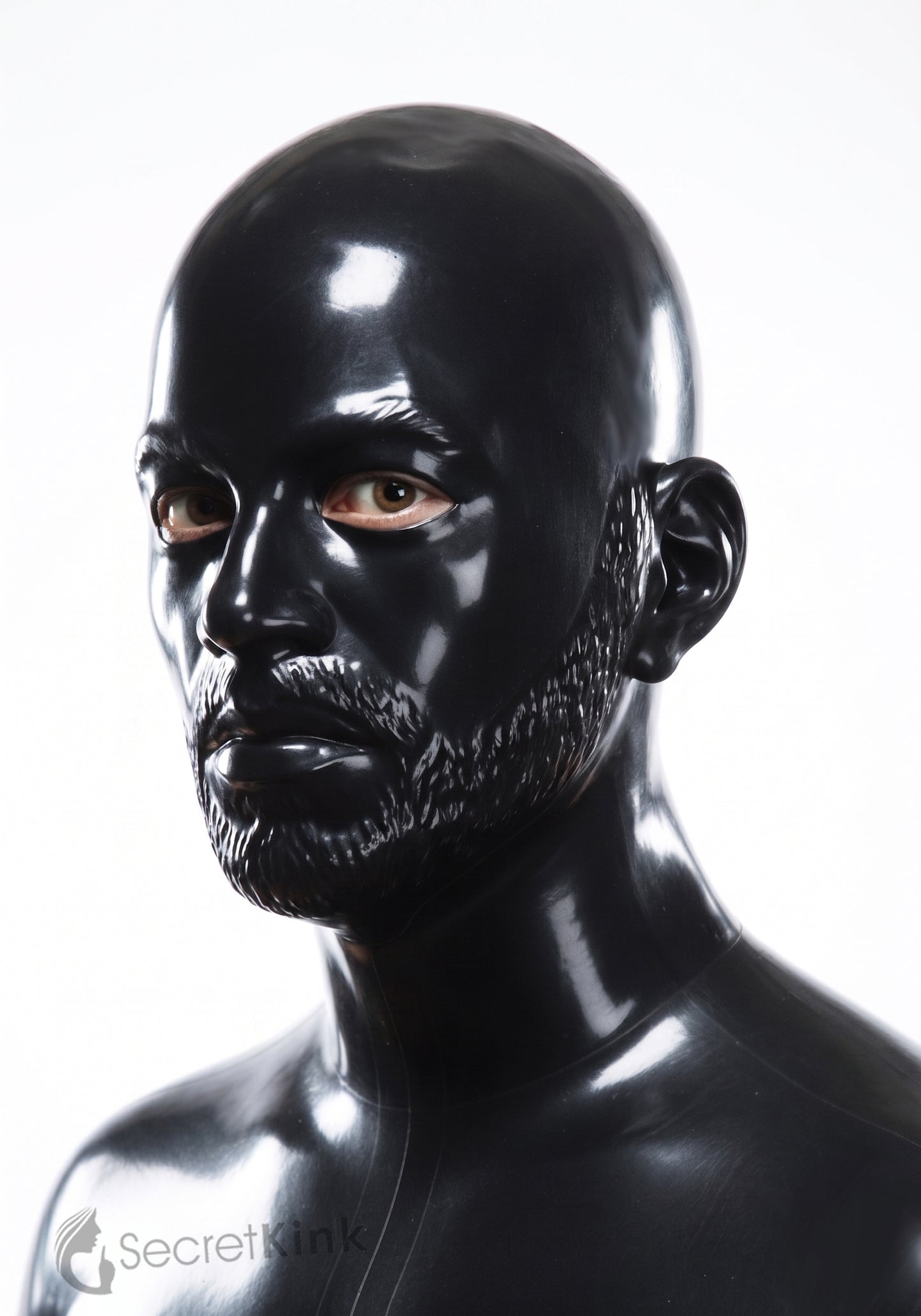 Masculine Latex Hood with Beard Contour