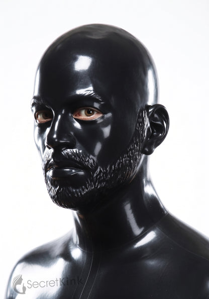 Masculine Latex Hood with Beard Contour