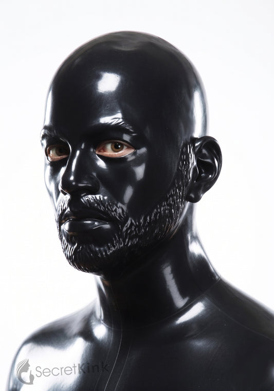 Masculine Latex Hood with Beard Contour