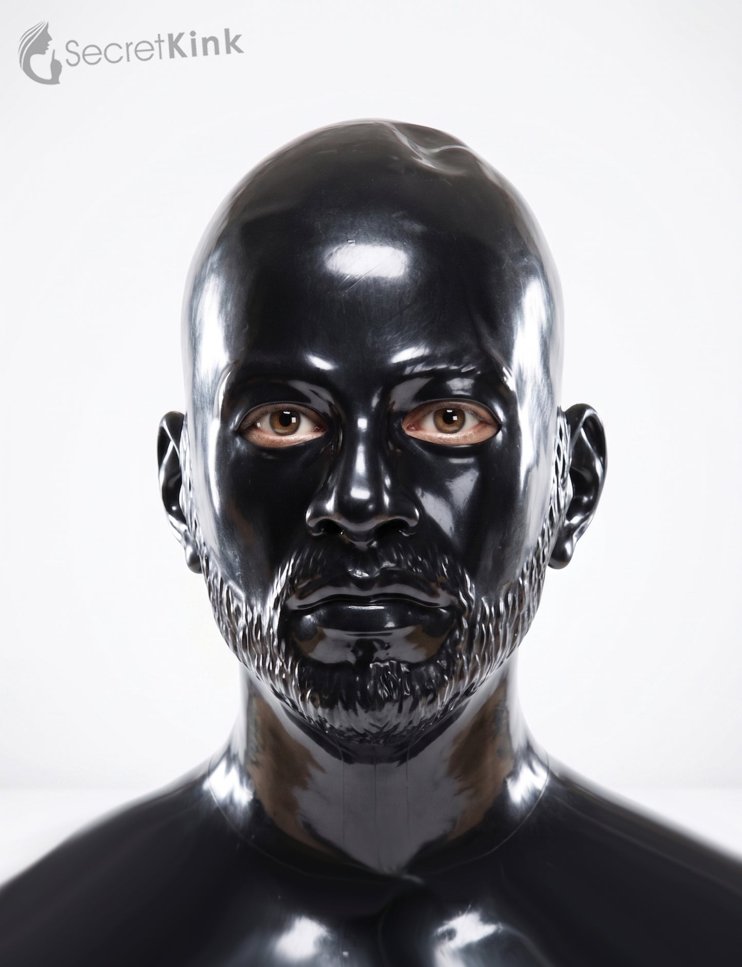 Masculine Latex Hood with Beard Contour
