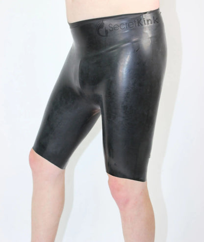 Unisex Knee-Length Black Latex Shorts