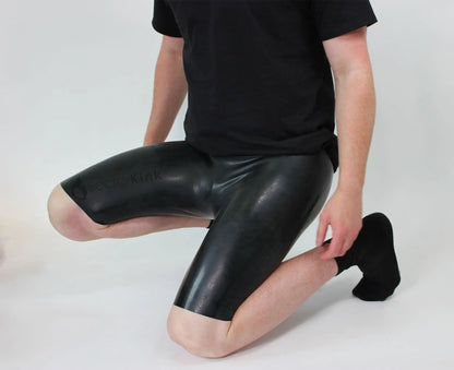 Unisex Knee-Length Black Latex Shorts