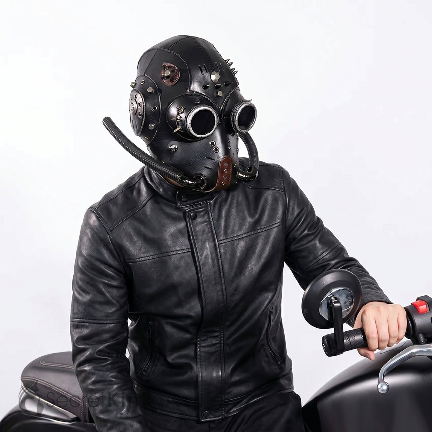 Steampunk Vegan Leather Hood
