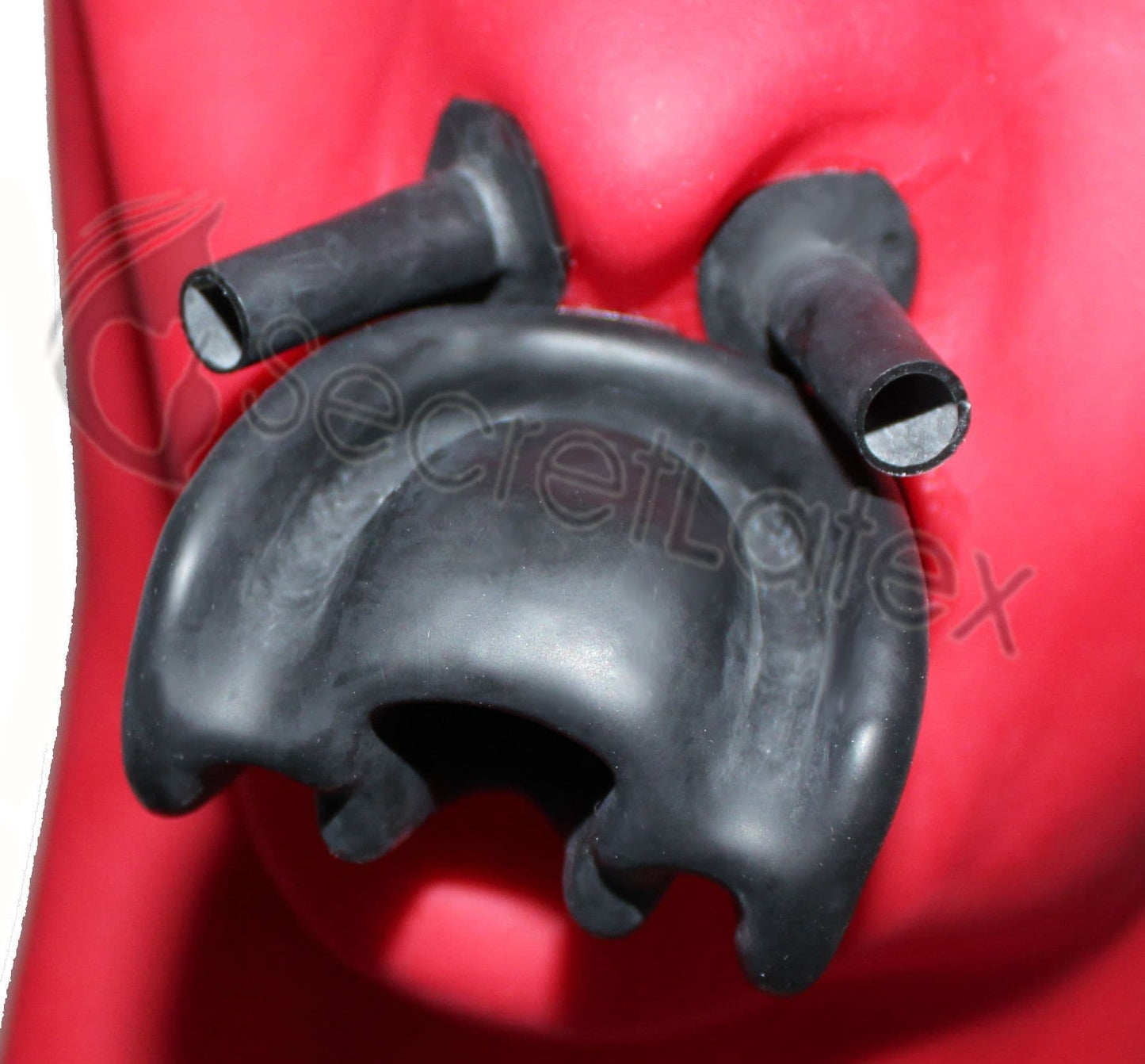 Moulded Latex Rubber Mouth Gag & Nasal Tube Set