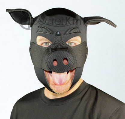 Neoprene Foam Pig Hood - Padded Animal Mask