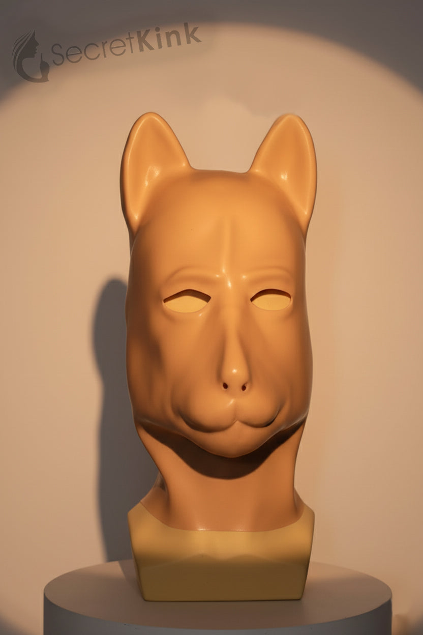 Nude Latex Rubber Puppy Dog Hood