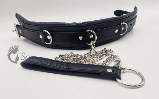 Padded Flexible Padlock Collar with Chain Leash