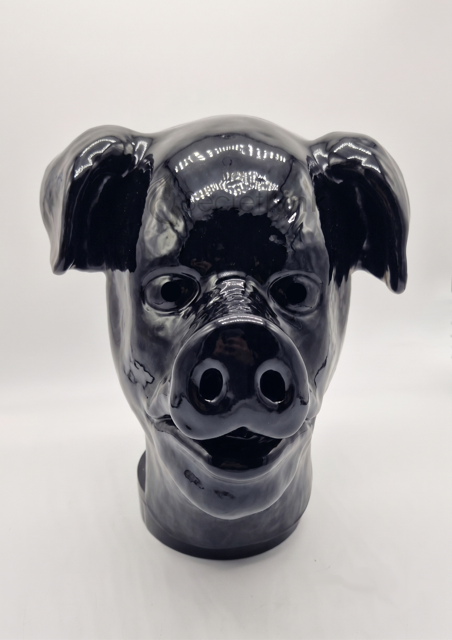 Premium Black Latex Pig Hood – Full Face Fetish Mask