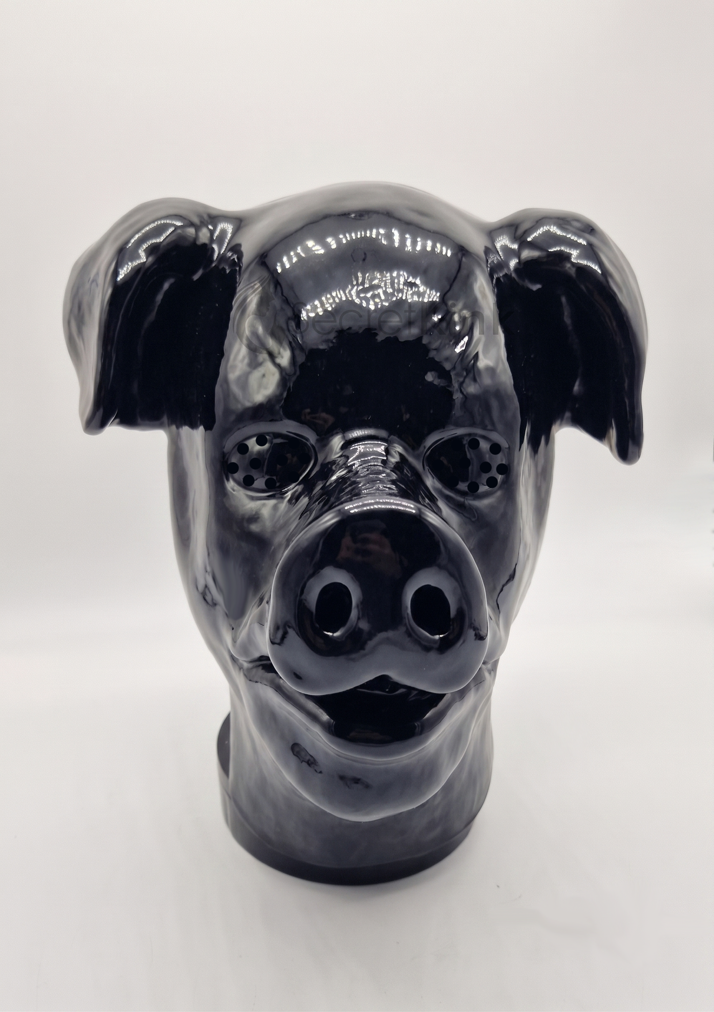 Premium Black Latex Pig Hood – Full Face Fetish Mask