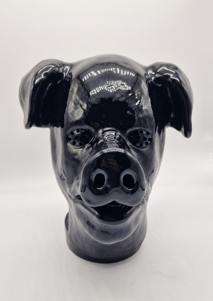 Premium Black Latex Pig Hood – Full Face Fetish Mask