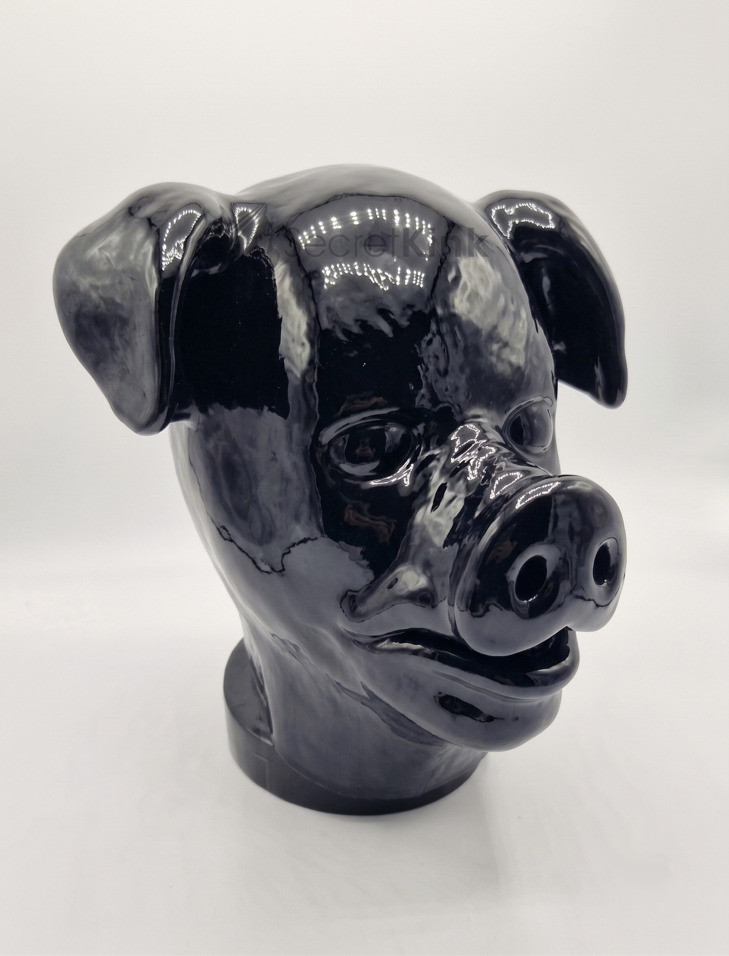 Premium Black Latex Pig Hood – Full Face Fetish Mask