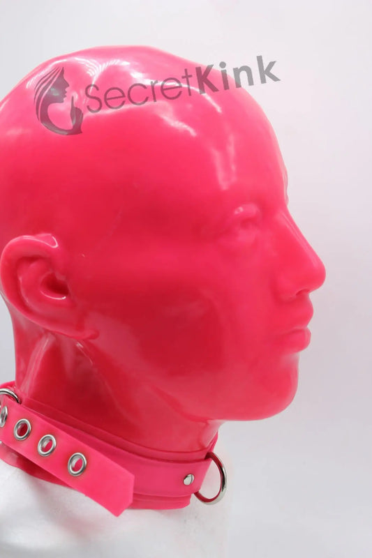 Extra Thick Latex Feminine Hood (Includes Padlock Collar)