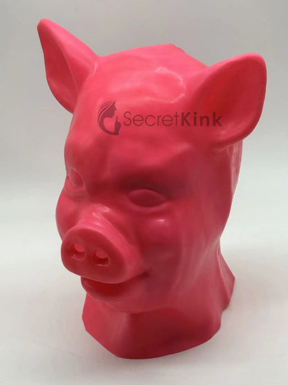 Pink Latex Piglet Hood