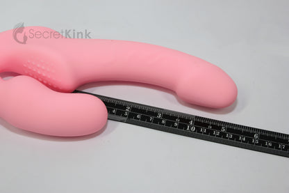 Silicone Strapless Pegging Vibrating Dildo - Double Headed (Waterproof)