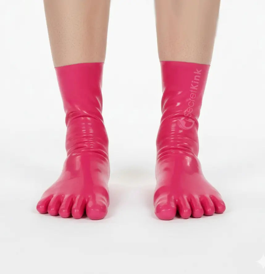 Pink Latex Toe Socks Moulded