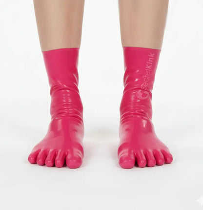 Pink Latex Toe Socks Moulded