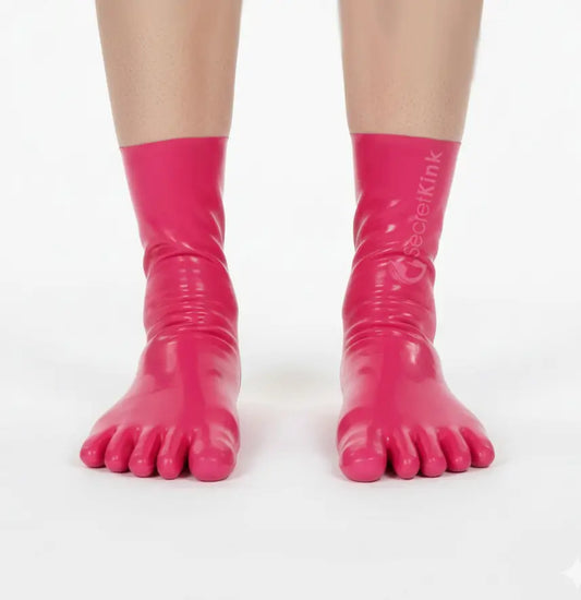 Pink Latex Toe Socks Moulded
