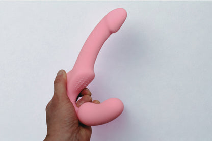 Silicone Strapless Pegging Vibrating Dildo - Double Headed (Waterproof)