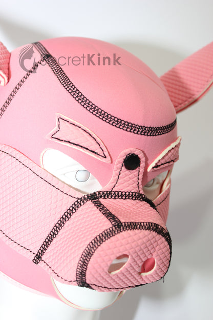 Neoprene Foam Pig Hood - Padded Animal Mask