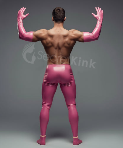 Pink Latex Moulded Trousers Pants