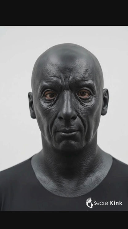 Black Silicone Male Mask Seamless Full Head Expandable Rubber Mask
