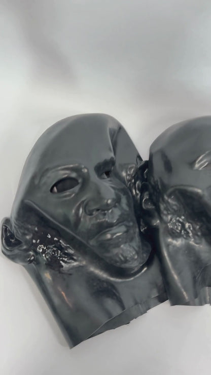 Moulded Masculine Latex Hood with Beard Contour