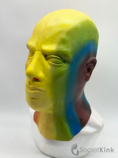 LGBTQ+ Pride Rainbow Gradient Hood Full Head Rubber Mask