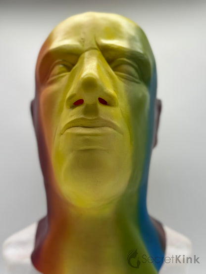 LGBTQ+ Pride Rainbow Gradient Hood Full Head Rubber Mask
