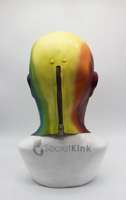 LGBTQ+ Pride Rainbow Gradient Hood Full Head Rubber Mask