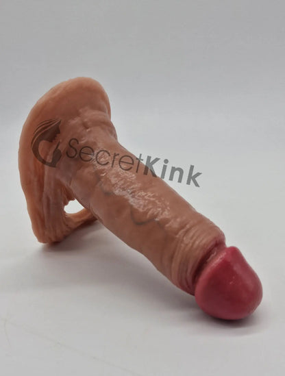 Silicone Penis Sleeve Extender (includes expandable Testicle Ring)