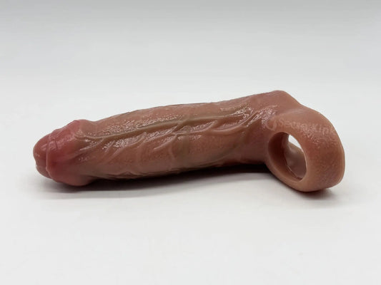 6-inch Silicone Penis Sleeve Extender (includes expandable Testicle Ring)