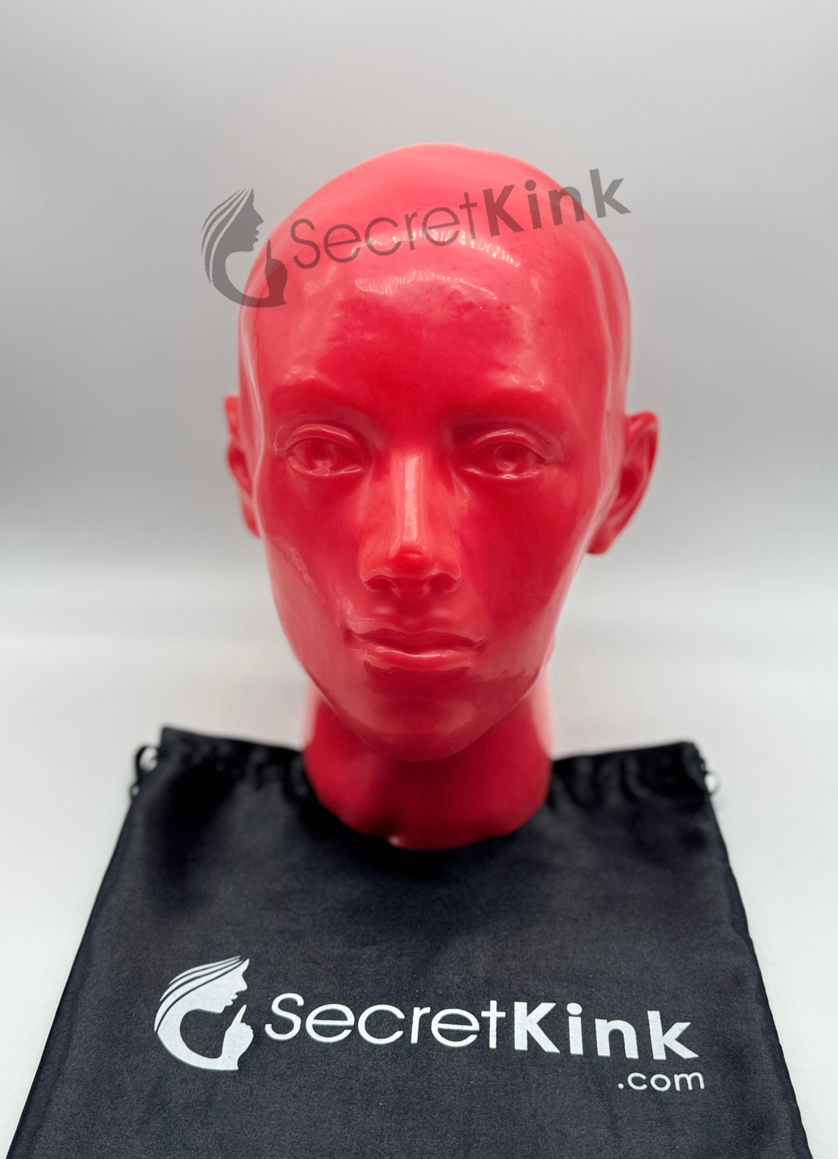 Feminine Red Latex Moulded Hood