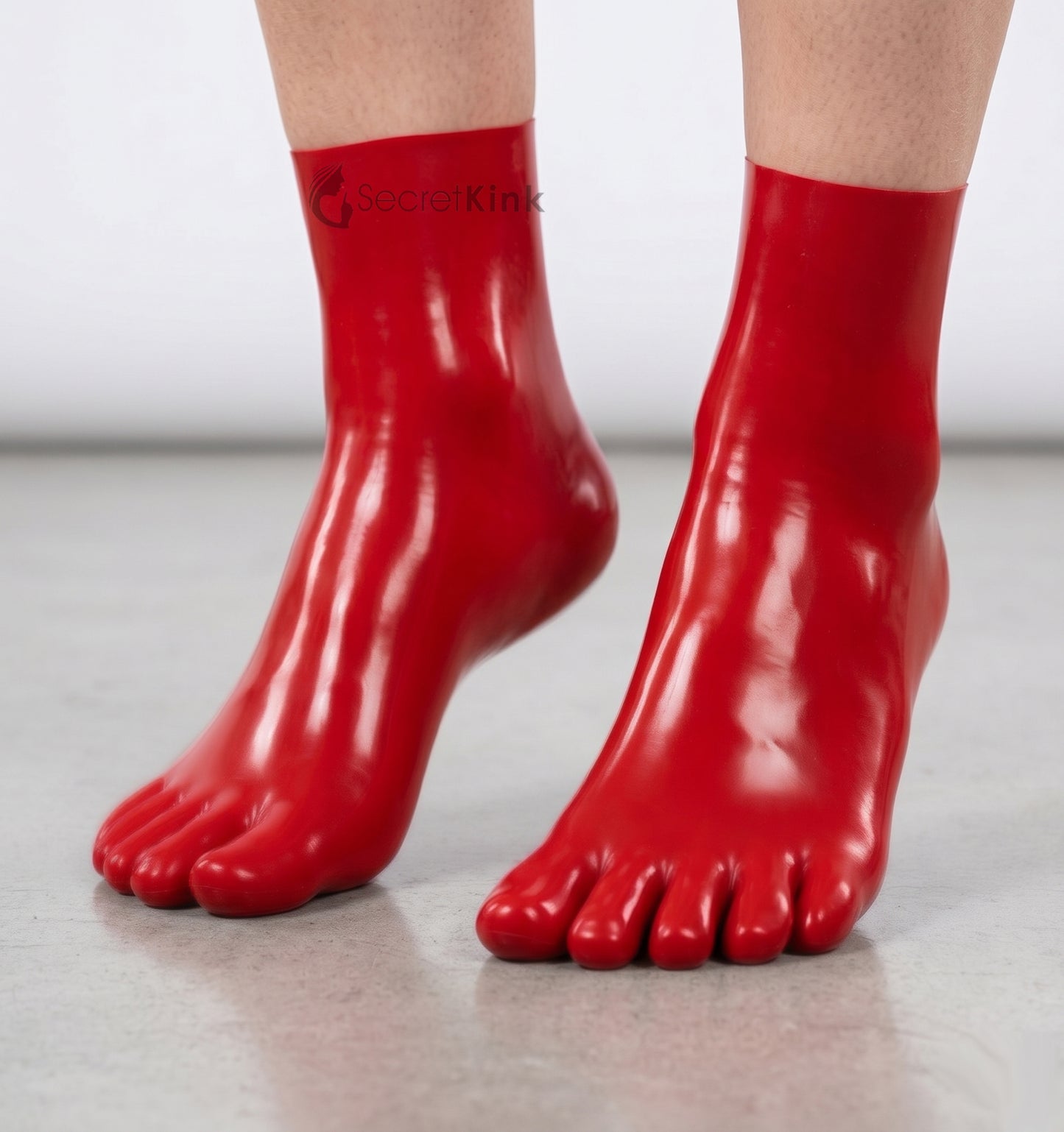 Red Latex Toe Socks Moulded