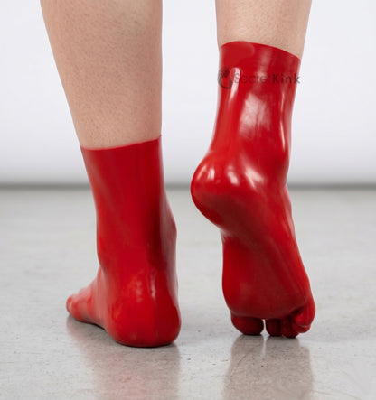 Red Latex Toe Socks Moulded