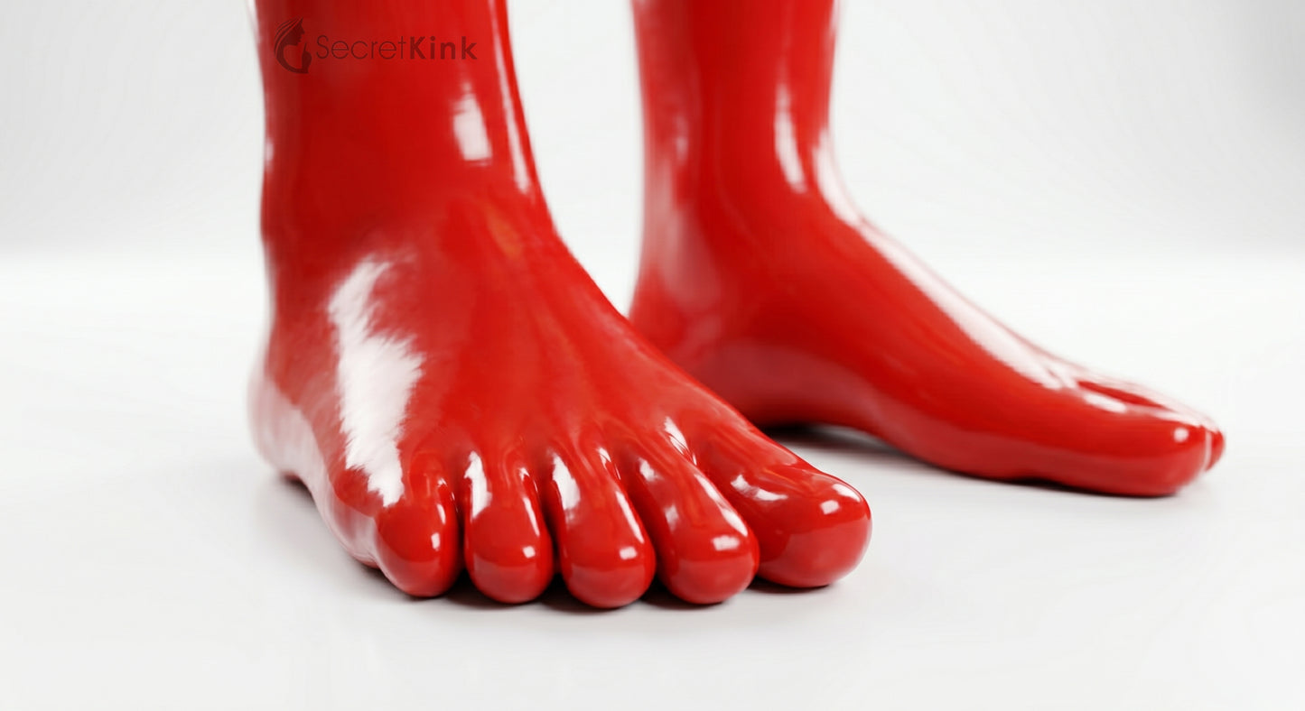 Red Latex Toe Socks Moulded