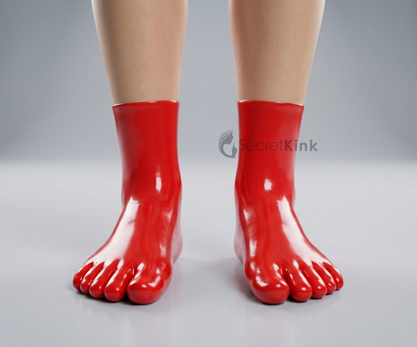 Red Latex Toe Socks Moulded