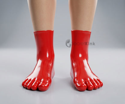 Red Latex Toe Socks Moulded